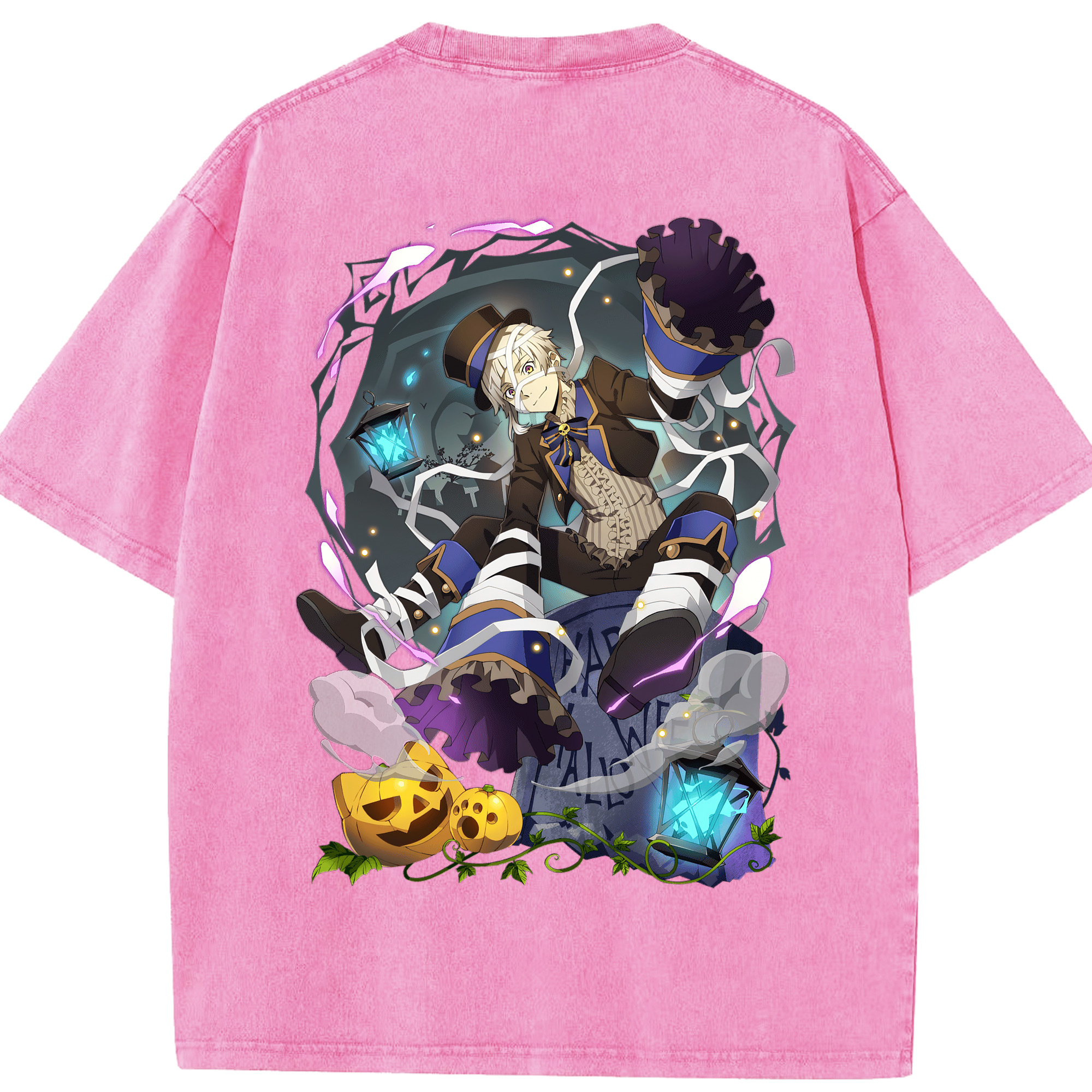 （画像用） 文豪ストレイドッグス Bungo Stray Dogs 綿100% ヴィンテージ風 半袖Tシャツ（背面プリント）